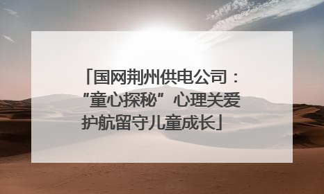 国网荆州供电公司：“童心探秘”心理关爱护航留守儿童成长