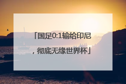 国足0:1输给印尼，彻底无缘世界杯