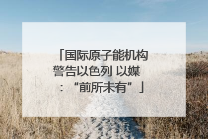 国际原子能机构警告以色列 以媒：“前所未有”