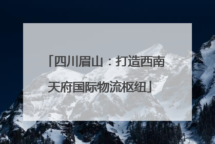 四川眉山：打造西南天府国际物流枢纽