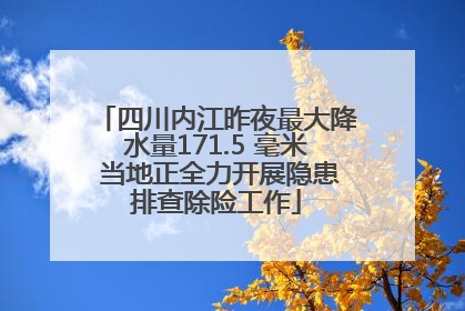 四川内江昨夜最大降水量171.5 毫米 当地正全力开展隐患排查除险工作