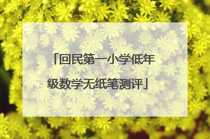 回民第一小学低年级数学无纸笔测评