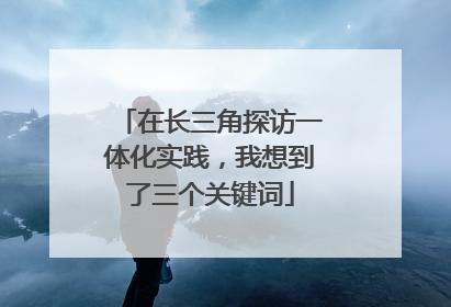 在长三角探访一体化实践，我想到了三个关键词