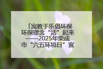 寓教于乐倡环保 环保理念“活”起来——2025年荣成市“六五环境日”宣传活动圆满举行