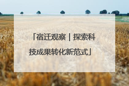 宿迁观察｜探索科技成果转化新范式