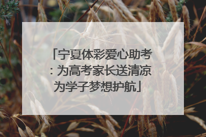 宁夏体彩爱心助考：为高考家长送清凉 为学子梦想护航