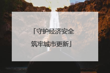 守护经济安全 筑牢城市更新