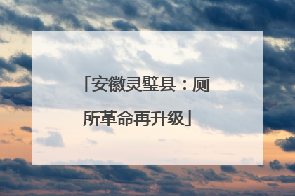 安徽灵璧县：厕所革命再升级