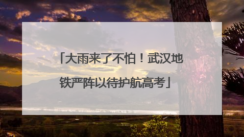 大雨来了不怕！武汉地铁严阵以待护航高考