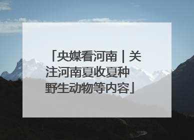 央媒看河南｜关注河南夏收夏种 野生动物等内容