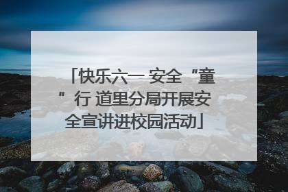 快乐六一 安全“童”行 道里分局开展安全宣讲进校园活动