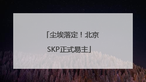 尘埃落定！北京SKP正式易主