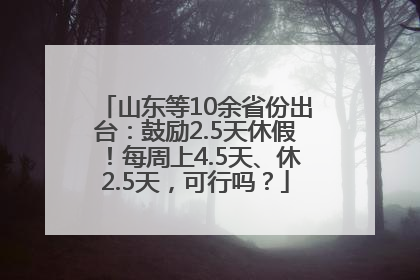 山东等10余省份出台：鼓励2.5天休假！每周上4.5天、休2.5天，可行吗？