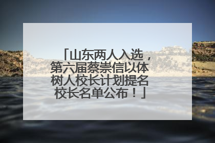 山东两人入选，第六届蔡崇信以体树人校长计划提名校长名单公布！