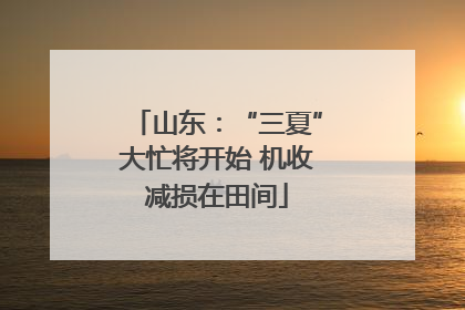 山东：“三夏”大忙将开始 机收减损在田间