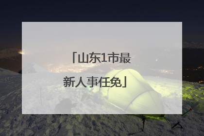 山东1市最新人事任免