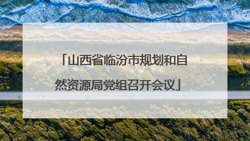 山西省临汾市规划和自然资源局党组召开会议