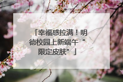 幸福感拉满！明德校园上新端午“限定皮肤”