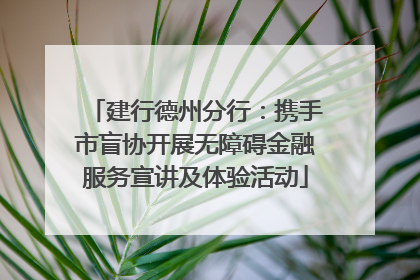 建行德州分行：携手市盲协开展无障碍金融服务宣讲及体验活动