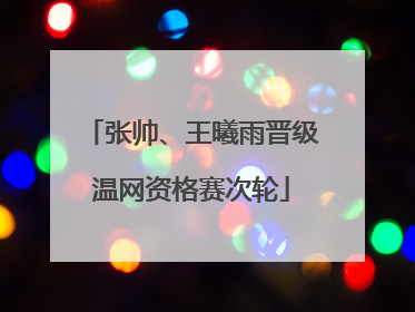 张帅、王曦雨晋级温网资格赛次轮