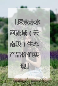 探索赤水河流域（云南段）生态产品价值实现