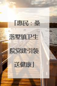 惠民：桑落墅镇卫生院党建引领送健康