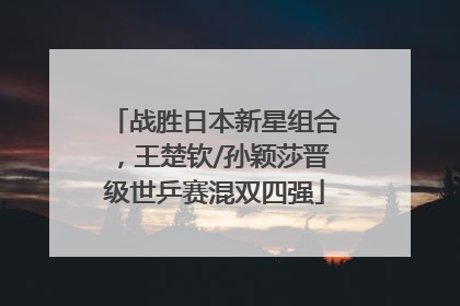 战胜日本新星组合，王楚钦/孙颖莎晋级世乒赛混双四强