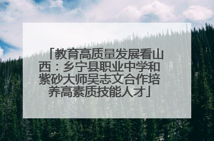 教育高质量发展看山西：乡宁县职业中学和紫砂大师吴志文合作培养高素质技能人才