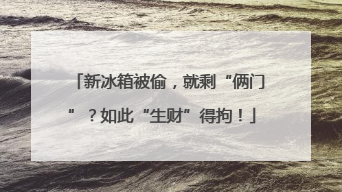 新冰箱被偷，就剩“俩门”？如此“生财”得拘！
