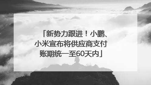 新势力跟进！小鹏、小米宣布将供应商支付账期统一至60天内