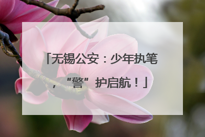 无锡公安：少年执笔，“警”护启航！