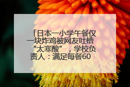 日本一小学午餐仅一块炸鸡被网友吐槽“太寒酸”，学校负责人：满足每餐600千卡的标准