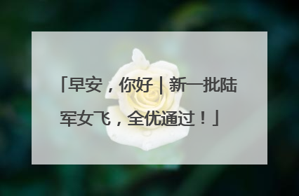 早安，你好｜新一批陆军女飞，全优通过！