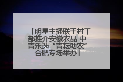 明星主播联手村干部推介安徽农品 中青乐选“青耘助农”合肥专场举办