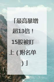 最高暴增超13倍！15股被盯上（附名单）