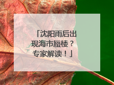 沈阳雨后出现海市蜃楼？专家解读！