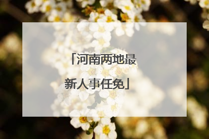 河南两地最新人事任免