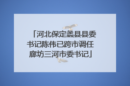 河北保定蠡县县委书记陈伟已跨市调任廊坊三河市委书记