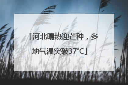 河北晴热迎芒种，多地气温突破37℃
