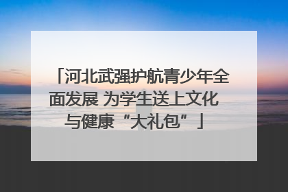 河北武强护航青少年全面发展 为学生送上文化与健康“大礼包”