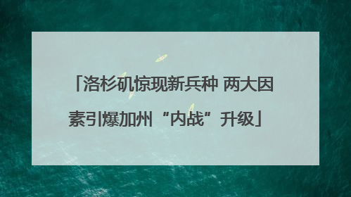 洛杉矶惊现新兵种 两大因素引爆加州“内战”升级