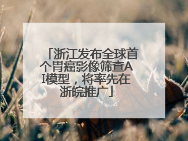 浙江发布全球首个胃癌影像筛查AI模型，将率先在浙皖推广