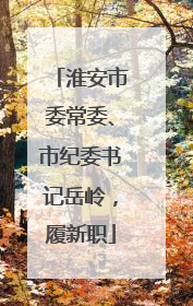 淮安市委常委、市纪委书记岳岭，履新职