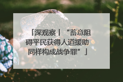 深观察丨“蓄意阻碍平民获得人道援助同样构成战争罪”
