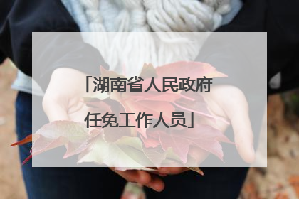 湖南省人民政府任免工作人员