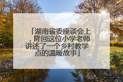 湖南省委座谈会上，隆回这位小学老师讲述了一个乡村教学点的温暖故事