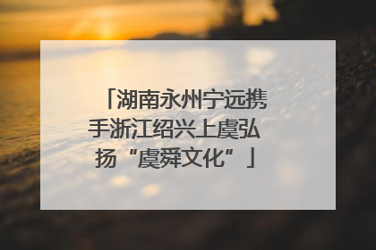 湖南永州宁远携手浙江绍兴上虞弘扬“虞舜文化”