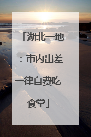 湖北一地：市内出差一律自费吃食堂