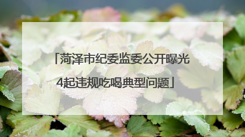 菏泽市纪委监委公开曝光4起违规吃喝典型问题