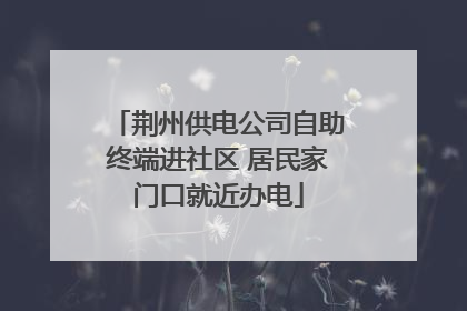 荆州供电公司自助终端进社区 居民家门口就近办电